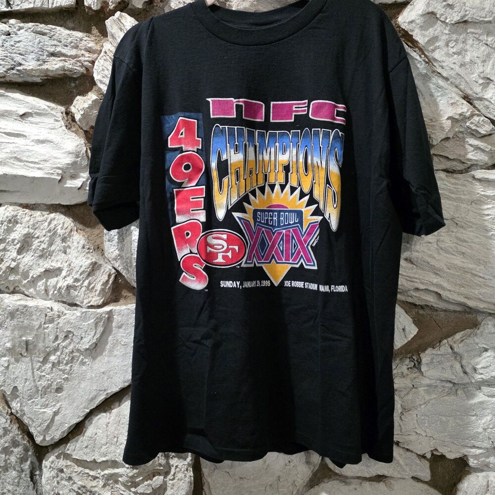 Vintage 90s 49ers Football Champion T-Shirt XL Mendez Sportswear Superbowl